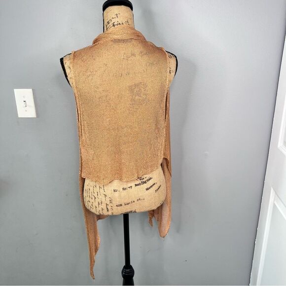 Sz 0S Hiroko Koshino Asymmetrical Gold Cardigan $178 MSRP - Picture 5 of 11